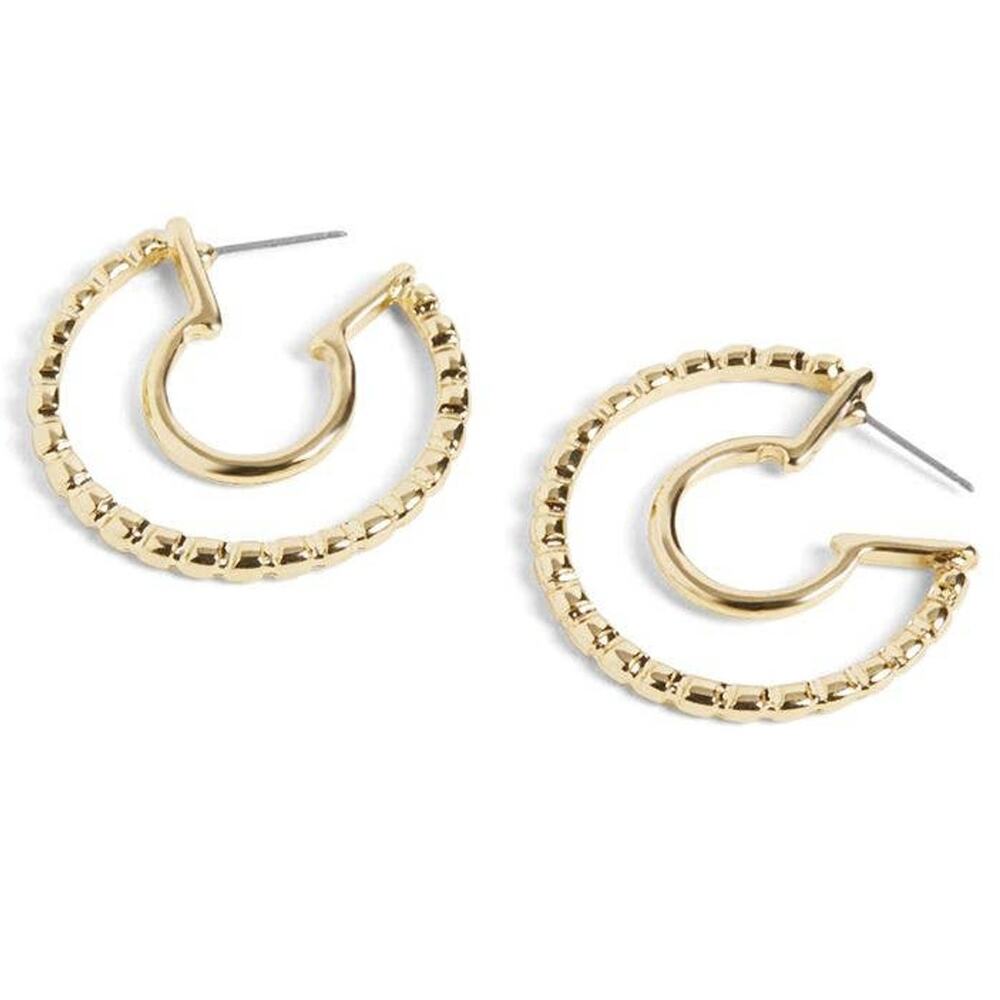 Gold Cool Hoop Earrings
